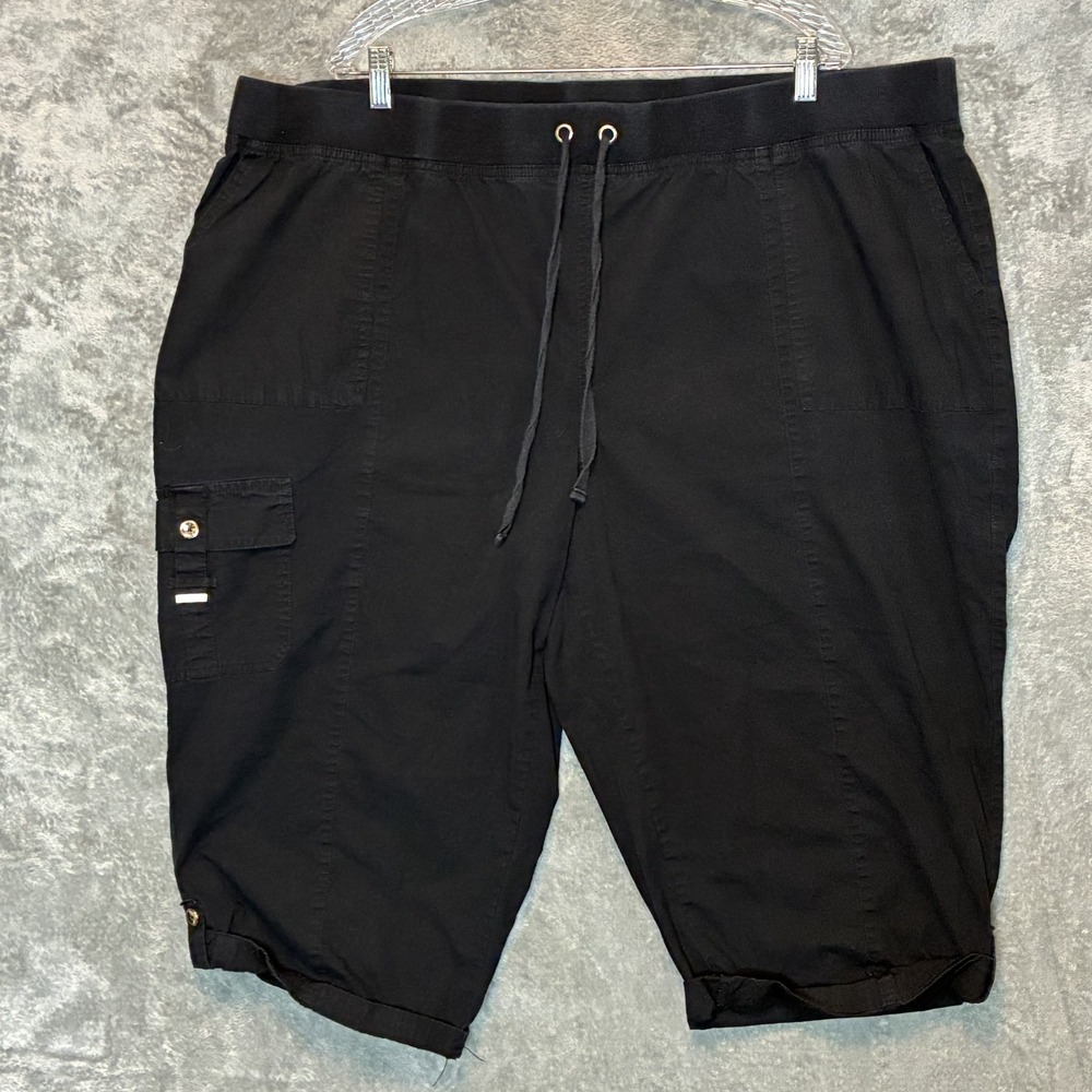 Catherines Women Pull On Cargo Short 3X Plus Elastic Waist Outdoor Lightweight